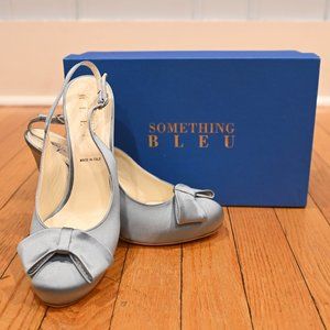 BHLDN x Something Bleu Bridal Satin Slingback Bow Heels